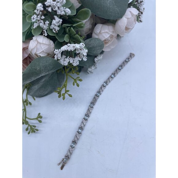 FAS Bracelet Sterling Silver925 With Oval Blue Topaz 14G - Picture 11 of 12